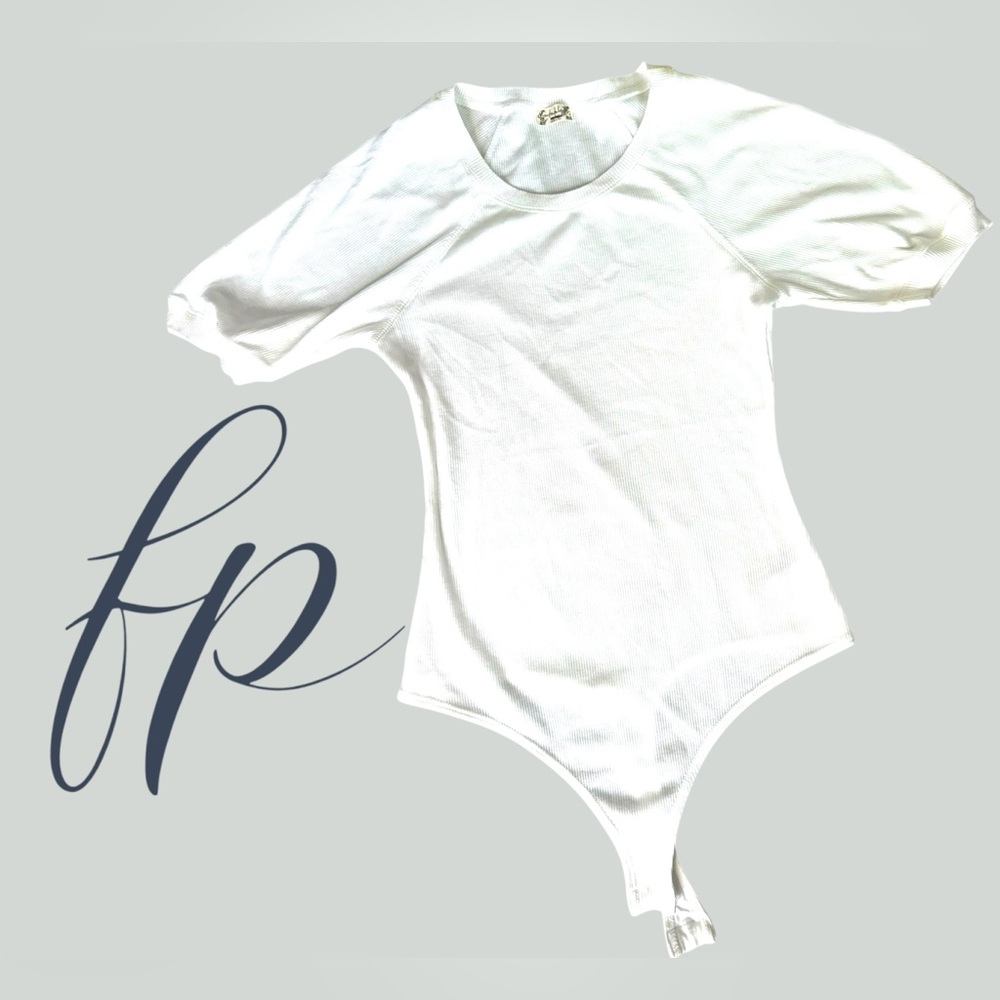 Free People Intimately Lazy Daisy Puff-Sleeve Bodysuit - Size Small